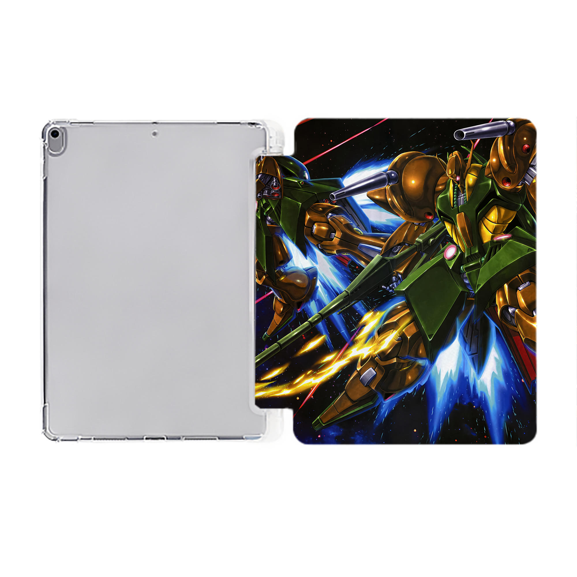 （画像用） 機動戦士ガンダム Mobile Suit Gundam IPad ケース ペン収納付き 三つ折りスタンド PUレザー×シリコン 対応機種9.5/10.5/10.9インチ
